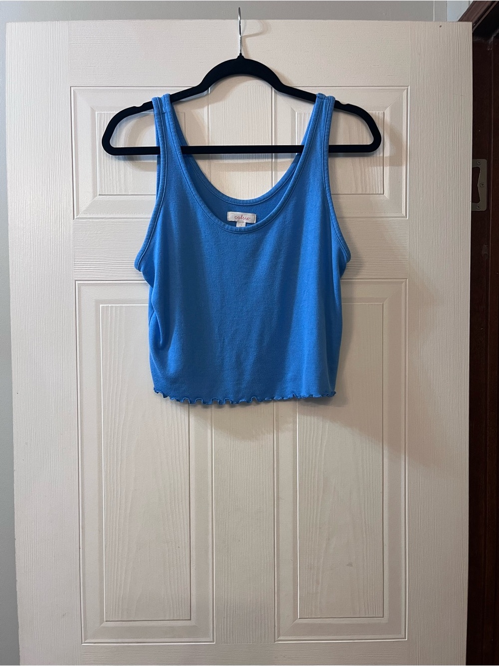 Colsie Blue Crop Tank - Scoop Neck